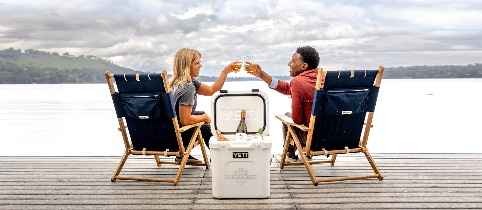 Kendall-Jackson x YETI: cheers on the dock at the lake